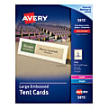 Avery® Embossed Tent Cards, 3 1/2" x 11", Ivory, Pack Of 50