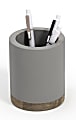 Realspace® Wood Pen Cup, 4-1/2"H x 3-1/2"W x 3-1/2"D, Gray/Natural
