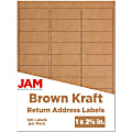 JAM Paper® Mailing Address Labels, Rectangle, 2 5/8" x 1", Brown Kraft, Pack Of 120 1 thumbnail image