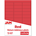 JAM Paper® Mailing Address Labels, Rectangle, 2 5/8" x 1", Red, Pack Of 120 1 thumbnail image