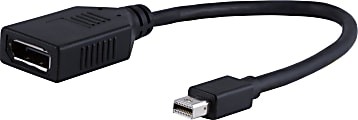 Ativa Mini DisplayPort to DisplayPort Adapter 6 Black 36542 - Office Depot