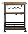 Linon Anson 3-Tier Wood/Metal Kitchen Cart, 35-7/8"H x 43-1/8"W 18"D, Rustic/Black 1 thumbnail image