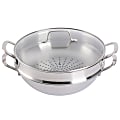 Martha Stewart Castelle Stainless Steel Everyday Pan With Steamer And Lid, 12”, Silver 1 thumbnail image