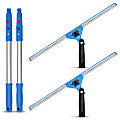 Gritt Commercial Swivel Window Squeegee And Pole Window Washing Kit, 18" Squeegee/20" Pole, Multicolor, Pack Of 2 Kits 1 thumbnail image