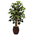 Nearly Natural 44"H Plastic Ficus Tree With Decorative Planter
