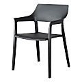 Lorell® Plastic Stack Chairs With Wood Legs, Black, Set Of 2