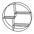 Honey Can Do Rustic Circular Wall Shelf, 3 Tiers, 21-11/16”H x 21-11/16”W x 4-3/4”D, Black 1 thumbnail image