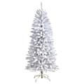 Nearly Natural Fir 60”H Slim Artificial Christmas Tree With Bendable Branches, 60”H x 27”W x 27”D, White 1 thumbnail image