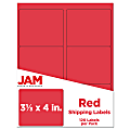JAM Paper® Mailing Address Labels, Rectangle, 3 1/3" x 4", Red, Pack Of 120 1 thumbnail image