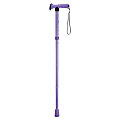 HealthSmart® Adjustable Gel Handle Aluminum Folding Walking Cane, 33" - 37", Lavender
