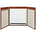 Quartet® Veneer Conference Room Cabinet, 48" x 48", White Board, Oak Frame