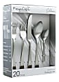 MegaChef Gibbous Stainless-Steel 20-Piece Flatware Utensil Set, Matte Silver