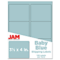 JAM Paper® Mailing Address Labels, Rectangle, 3 1/3" x 4", Baby Blue, Pack Of 120 1 thumbnail image