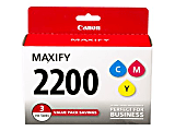 Canon PGI-2200 CMY Value Pack - 3-pack - yellow, cyan, magenta - original - ink tank - for MAXIFY iB4020, iB4120, MB5020, MB5120, MB5320, MB5420 1 thumbnail image
