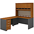 Bush Business Furniture Components 60"W L-Shaped Desk With Hutch And Mobile File Cabinet, Natural Cherry/Graphite Gray, Standard Delivery