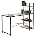 Realspace® Trazer 56"W Computer Desk With Storage Shelves, Gray 1 thumbnail image