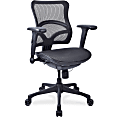 Lorell® Mesh Mid-Back Chair, Black