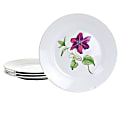 Martha Stewart Botanical Garden 4-Piece Ceramic Dessert Plate Set, 8", White/Assorted Designs