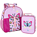 Up We Go Backpack With Matching Lunch Bag, 14-1/2”H x 12-1/2”W x 5”D, Butterfly