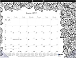 Blueline® DoodlePlan Monthly Coloring Desk Calendar, 17" x 22", January To December 2022, C2917311