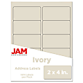 JAM Paper® Mailing Address Labels, Rectangle, 2" x 4", Ivory, Pack Of 120