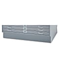 Safco® Closed Base For 5-Drawer Flat File Cabinets, 6"H x 53 3/8"W x 41 3/8"D, Gray