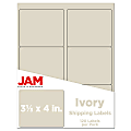 JAM Paper® Mailing Address Labels, Rectangle, 3 1/3" x 4", Ivory, Pack Of 120