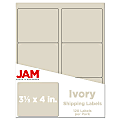 JAM Paper® Mailing Address Labels, Rectangle, 3 1/3" x 4", Ivory, Pack Of 120 1 thumbnail image