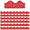 Eureka School Extra-Wide Deco Trim, Red Bandana, 37’ Per Pack, Set Of 6 Packs 1 thumbnail image