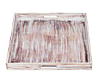 Mind Reader Square Classic Butler Tray, 2”H x 19-1/8”W x 19-1/8”D, Brown 1 thumbnail image
