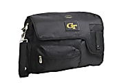 Denco Sports Luggage Travel Messenger Bag With 15" Laptop Pocket, Georgia Tech Yellow Jackets, 15 1/4"H x 12"W x 1 1/4"D, Black