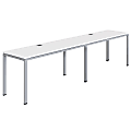Boss Office Products Simple System Workstation Double Desks, 120" x 24", White 1 thumbnail image