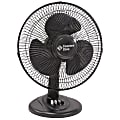 Comfort Zone 12" Oscillating Table Fan - 12" Diameter - 3 Speed - Oscillating, Adjustable Tilt Head, Quiet - Metal - Black