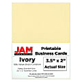 JAM Paper® Printable Business Cards, 3.5" x 2", Ivory, Pack Of 100