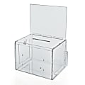 Azar Displays Plastic Suggestion Box, With Lock, Extra-Large, 8 1/4"H x 11"W x 8 1/4"D, Clear