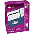 Avery® Two Pocket Folders, 8-1/2" x 11", Dark Blue, Box Of 25