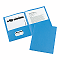 Avery® 2-Pocket Folders, Letter Size, Light Blue, Pack Of 25