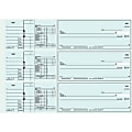 Custom 3-To-A-Page Checks, Style 41, 8 1/4" x 3 1/24", 2 Part, Box Of 300