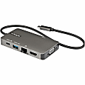 StarTech.com USB-C Multiport Adapter, USB C to 4K HDMI or VGA, USB Type-C Mini Dock, 100W PD Passthrough, 3x USB 3.0, GbE, 12" Long Cable