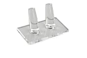 Azar Displays Double Tapered Ring Displays, 2"H x 3-3/4"W x 2-1/4"D, Clear, Pack Of 4 Displays