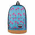Volkano Suede Series Flamingo Backpack With 15.6" Laptop Pocket, Aqua/Pink Flamingo 