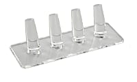 Azar Displays 4-Ring Jewelry Stand, 2"H x 6-3/4"W x 2-1/4"D, Clear, Pack Of 4 Stands 1 thumbnail image
