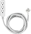 Cordinate 3-Outlet Grounded Extension Cord, 10', Gray/White
