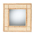 bali & pari Josepha Modern Bohemian Square Accent Wall Mirror, 23-5/8"H x 23-5/8"W x 1-1/4"D, Natural Brown