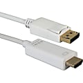 QVS DisplayPort To HDMI 4K Digital A/V White Cable, 6' 1 thumbnail image