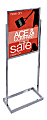 Azar Displays Metal Vertical Panel Poster Stand, 59"H x 23-3/4"W x 15"D, Chrome