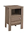 Monarch Specialties Emiliano Accent Table, 24-1/4"H x 17-1/4"W x 14"D, Dark Taupe