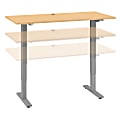 Move 40 Series by Bush Business Furniture Height-Adjustable Standing Desk, 60" x 30", Natural Maple/Cool Gray Metallic, Standard Delivery