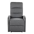 LumiSource Dormi Contemporary Fabric Recliner Chair, Charcoal