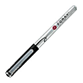 FORAY® Gel Ultra Fine Point Ballpoint Pens, 0.5 mm, Ultra Fine Point, Metallic Silver Barrel, Black Ink, Pack Of 12 1 thumbnail image